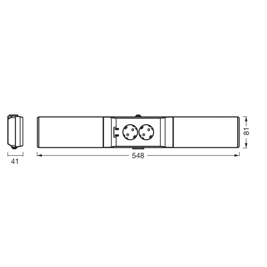 Osram - LED stmievateľné podlinkové svietidlo s zásuvkami UNDERCABINET LED/10W/230V 3000K 54,8 cm čierna