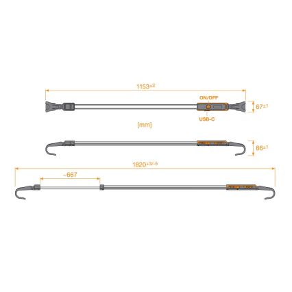 Osram - stmievateľné nabíjateľné LED svietidlo LEDINSPECT UNDERBONNET LED/16W/3,7V IP65