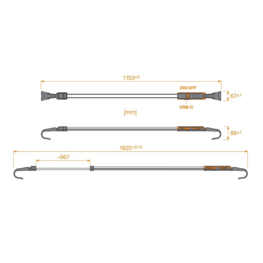 Osram - stmievateľné nabíjateľné LED svietidlo LEDINSPECT UNDERBONNET LED/16W/3,7V IP65