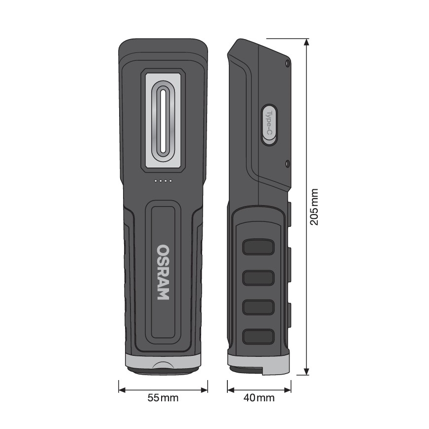 Osram - LED Stmievateľná nabíjateľná baterka LEDINSPECT WIRE-FREE PRO 600 LED/5W/3,7V IP54 2600 mAh