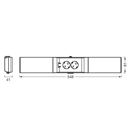 Osram - LED stmievateľné podskrinkové svietidlo so zásuvkami UNDERCABINET LED/10W/230V 3000K 54,8 cm biela