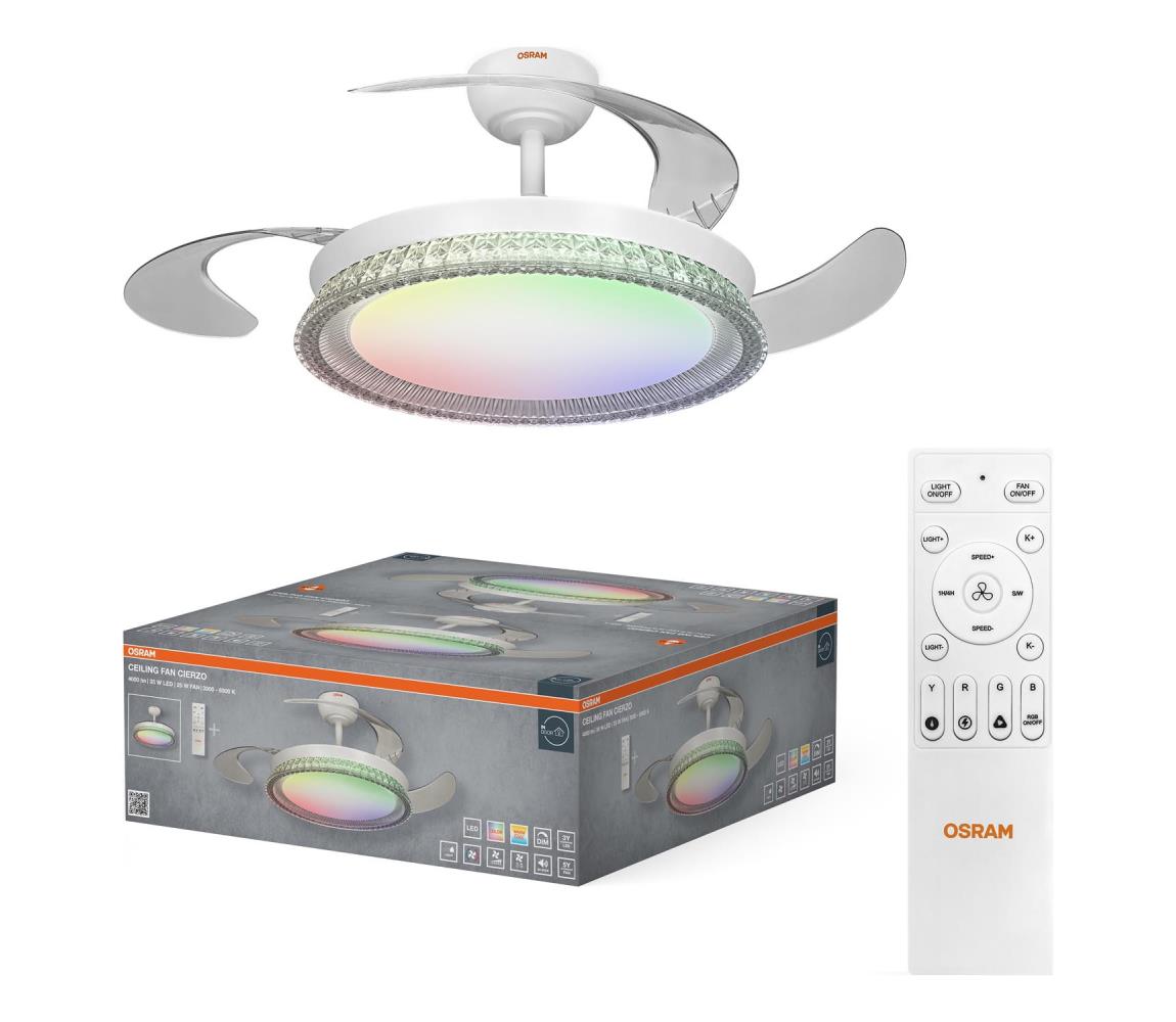 Osram - stmievateľné RGB LED svietidlo s látorom CIERZO LED/35W/230V 3000-6500K + diaľkový ovládač 4058075857872