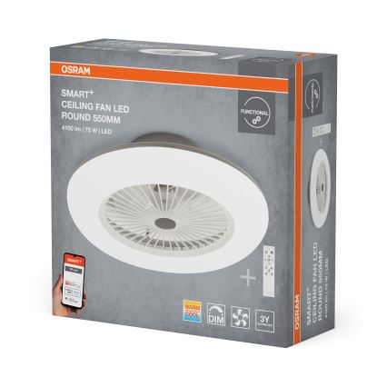 Osram - LED stmievateľné stropné svietidlo s ventilátorom SMART+ LED/75W/230V 3000-6500K Wi-Fi + diaľkové ovládanie