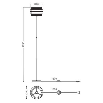 Osram - Stojacia lampa DECOR HORNET 1xE27/10W/230V čierna/zlatá