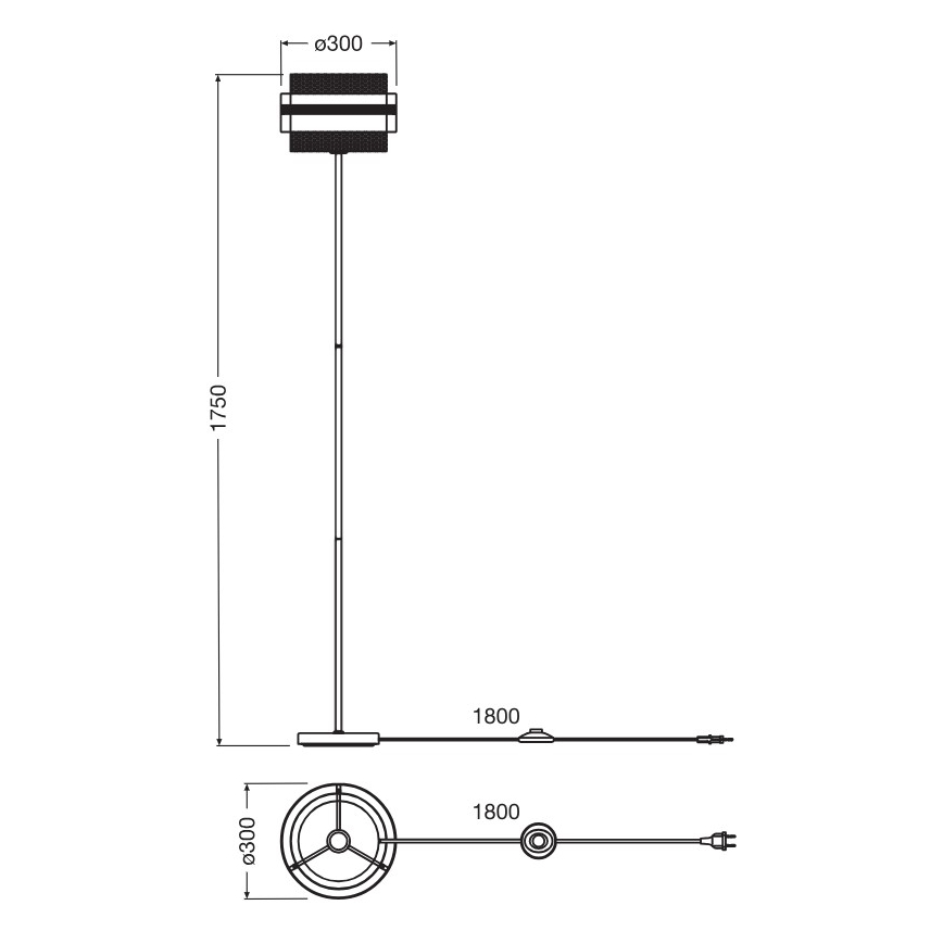 Osram - Stojacia lampa DECOR HORNET 1xE27/10W/230V čierna/zlatá