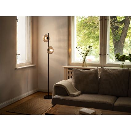 Osram - Stojacia lampa DECOR SMOKE 2xE14/12W/230V čierna/dymovo šedá
