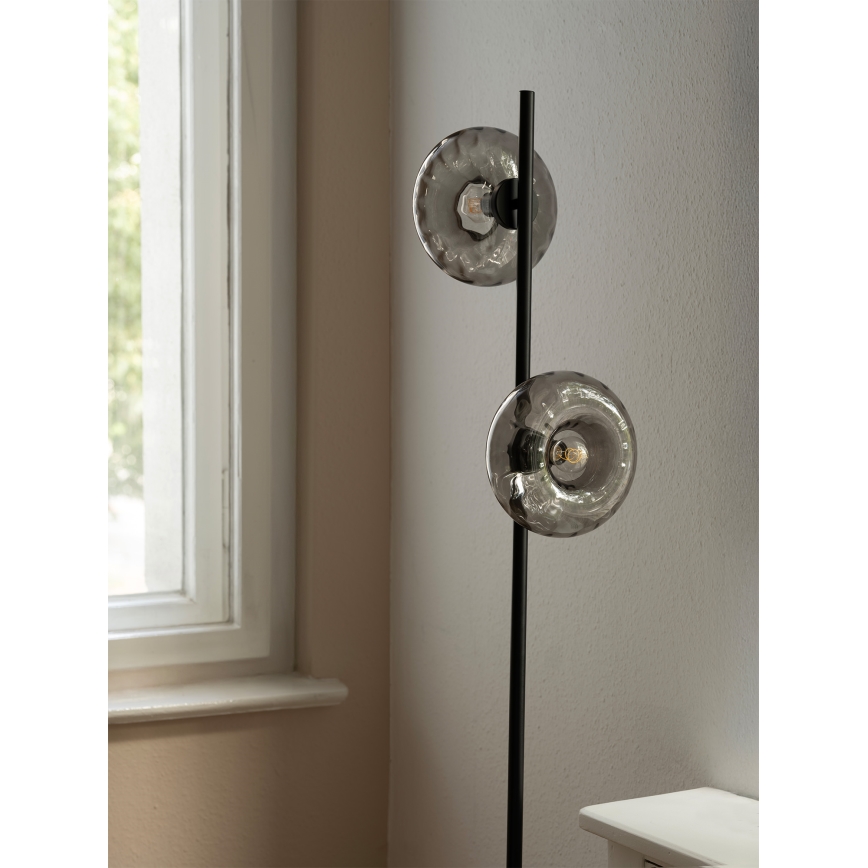 Osram - Stojacia lampa DECOR SMOKE 2xE14/12W/230V čierna/dymovo šedá