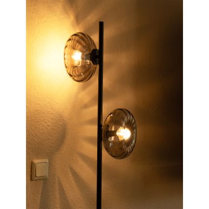 Osram - Stojacia lampa DECOR SMOKE 2xE14/12W/230V čierna/dymovo šedá