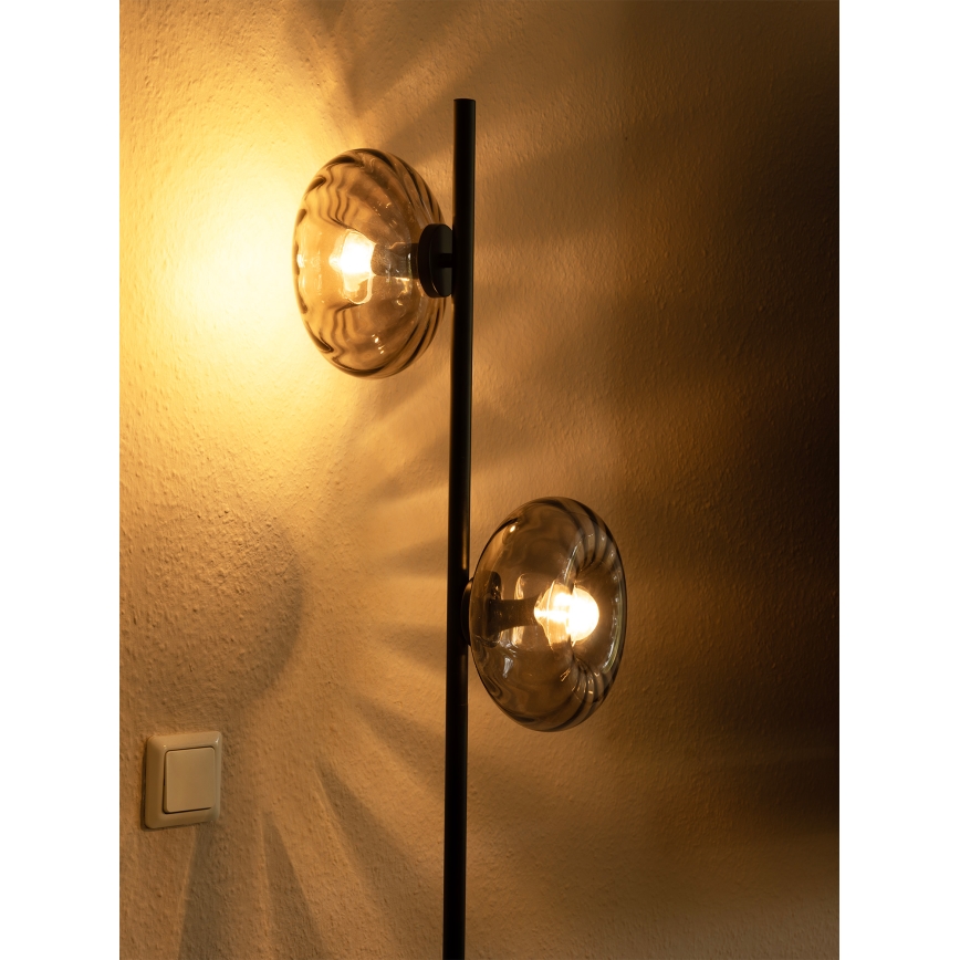 Osram - Stojacia lampa DECOR SMOKE 2xE14/12W/230V čierna/dymovo šedá