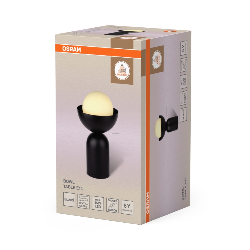 Osram - Stolná lampa DECOR BOWL 1xE14/25W/230V čierna