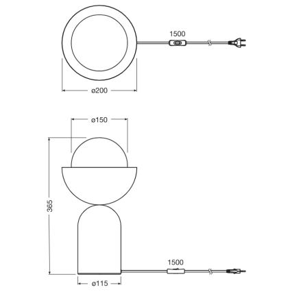 Osram - Stolná lampa DECOR BOWL 1xE14/25W/230V čierna