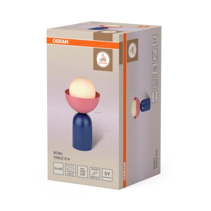 Osram - Stolná lampa DECOR BOWL 1xE14/25W/230V modrá/ružová