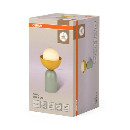 Osram - Stolná lampa DECOR BOWL 1xE14/25W/230V zelená/žltá