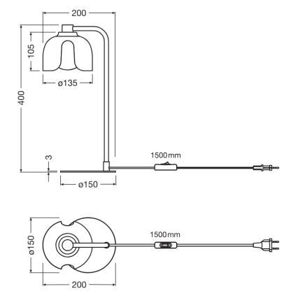 Osram - Stolná lampa DECOR COROLLE 1xG9/20W/230V čierna/zlatá