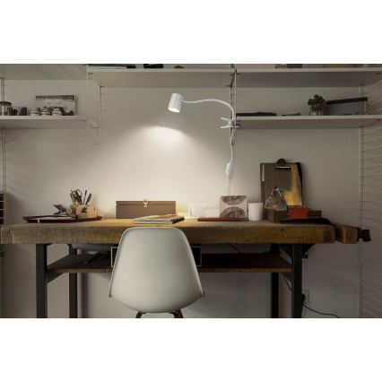 Osram - Stolná lampa s klipom DESK LINE 1xGU10/9W/230V biela