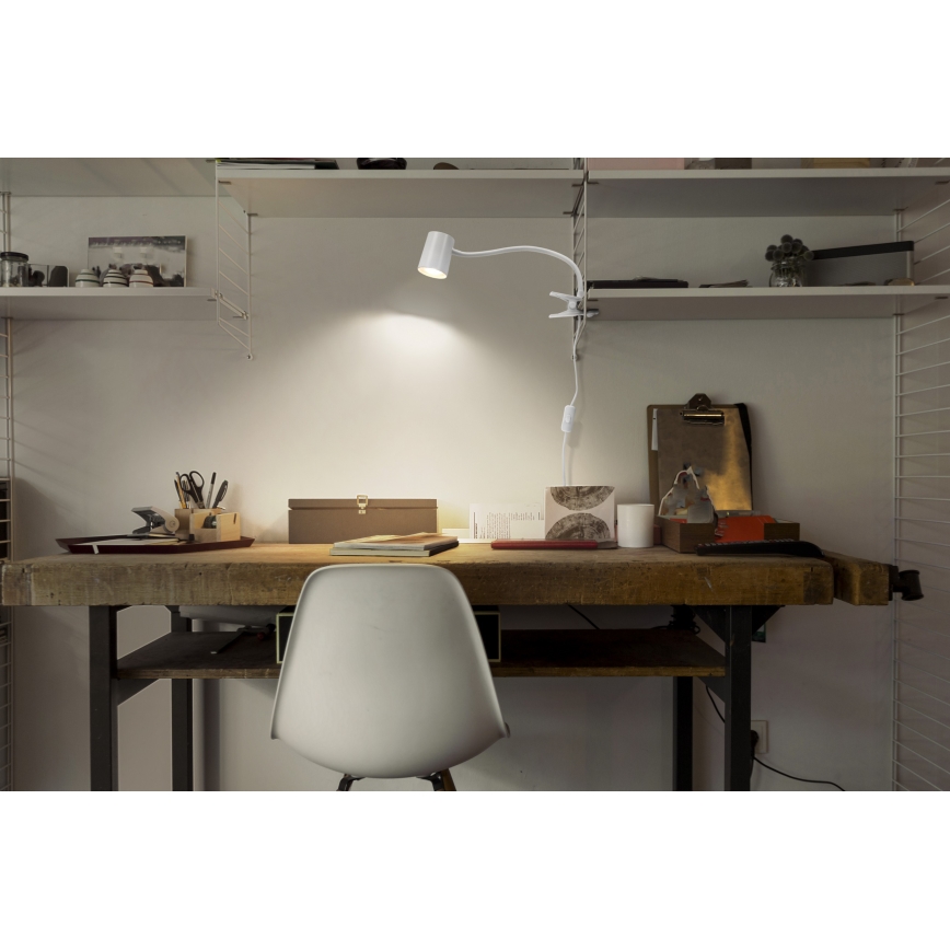 Osram - Stolná lampa s klipom DESK LINE 1xGU10/9W/230V biela