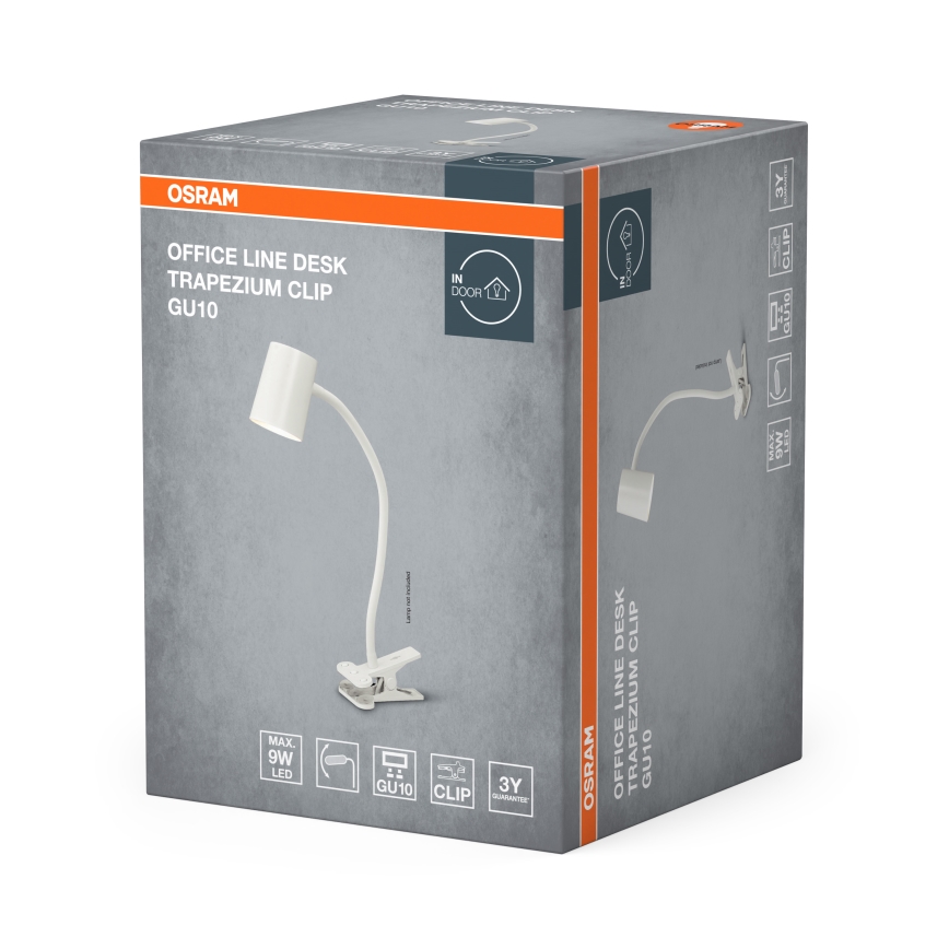 Osram - Stolná lampa s klipom DESK LINE 1xGU10/9W/230V biela