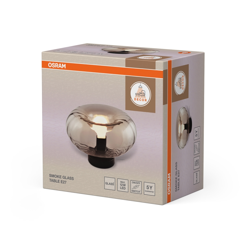 Osram - Stolová lampa DECOR SMOKE 1xE27/12W/230V čierna/dymovošedá