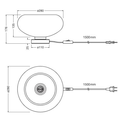 Osram - Stolová lampa DECOR SMOKE 1xE27/12W/230V čierna/dymovošedá