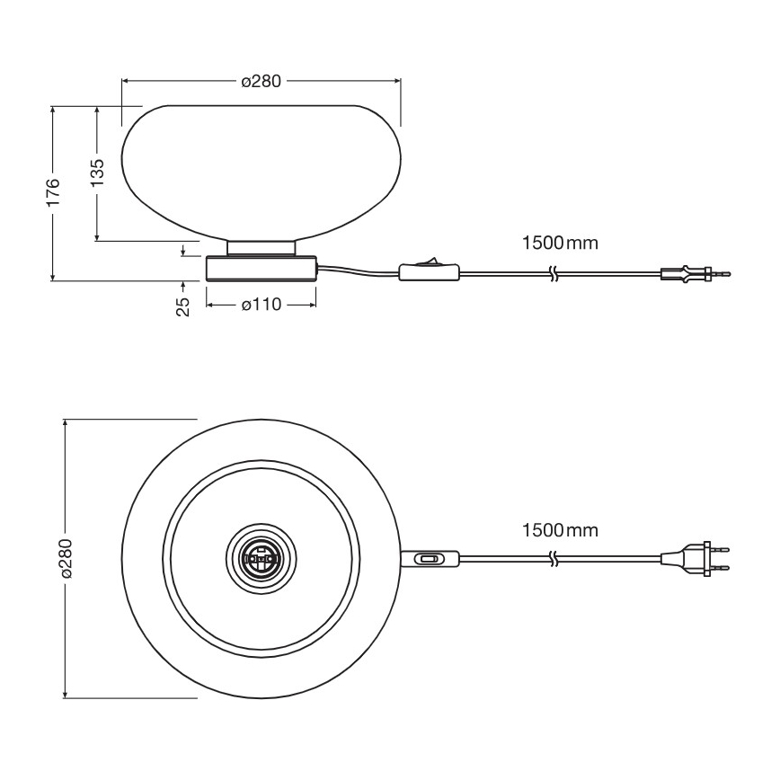 Osram - Stolová lampa DECOR SMOKE 1xE27/12W/230V čierna/dymovošedá
