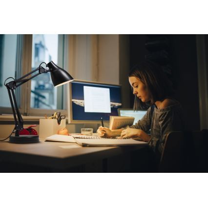 Osram - Stolová lampa DESK LINE 1xE27/11W/230V čierna