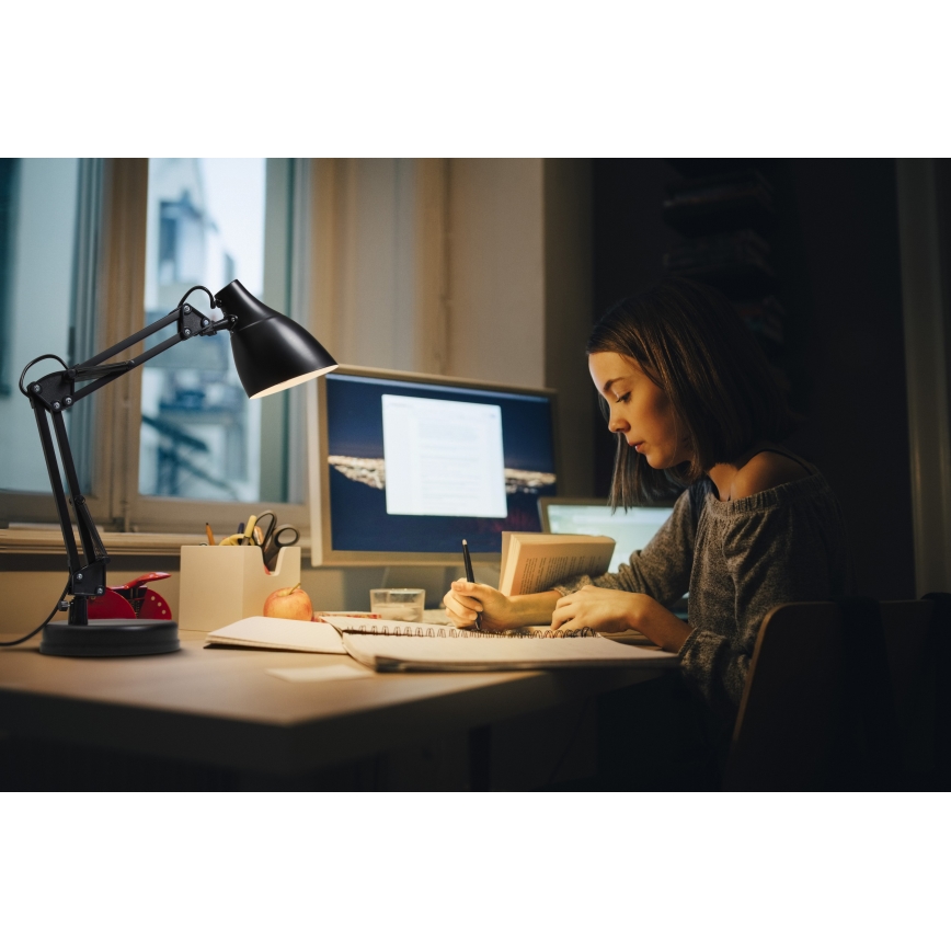 Osram - Stolová lampa DESK LINE 1xE27/11W/230V čierna