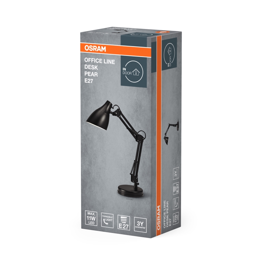 Osram - Stolová lampa DESK LINE 1xE27/11W/230V čierna