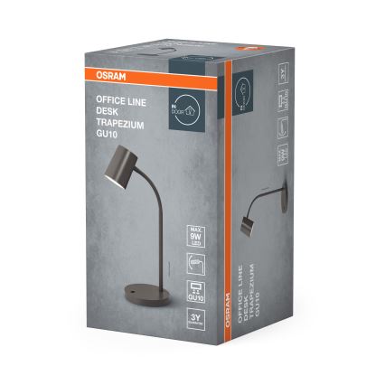 Osram - Stolová lampa DESK LINE 1xGU10/9W/230V sivá