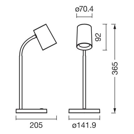 Osram - Stolová lampa DESK LINE 1xGU10/9W/230V sivá