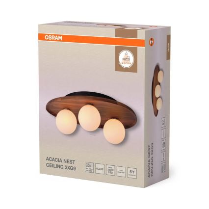 Osram - Stropné svietidlo ACACIA NEST 3xG9/5W/230V akácia
