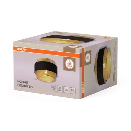 Osram - Stropné svietidlo DECOR HORNET 1xE27/10W/230V pr. 30 cm čierna/zlatá
