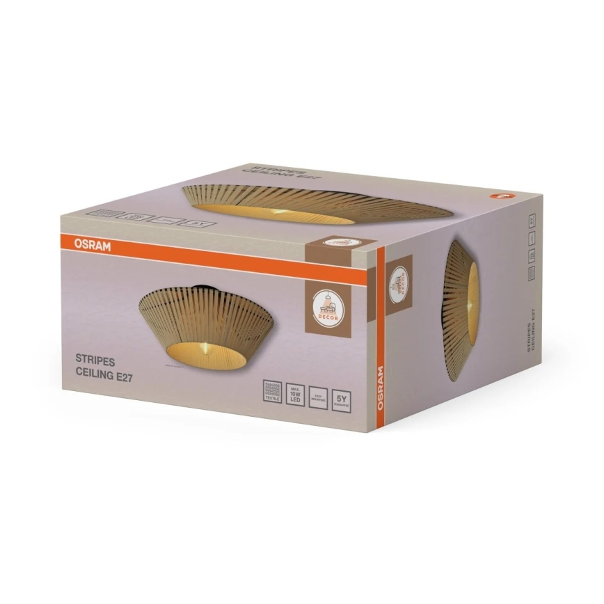 Osram - Stropné svietidlo DECOR STRIPES 1xE27/10W/230V, Ø 40,5 cm, béžové