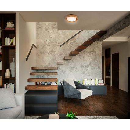 Osram - Stropné svietidlo ORBIS MADRID 2xE27/10W/230V pr. 29 cm drevený dekor