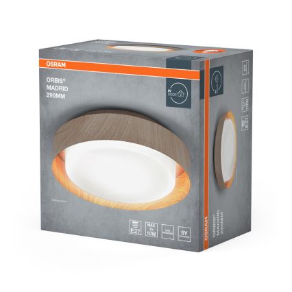 Osram - Stropné svietidlo ORBIS MADRID 2xE27/10W/230V pr. 29 cm drevený dekor