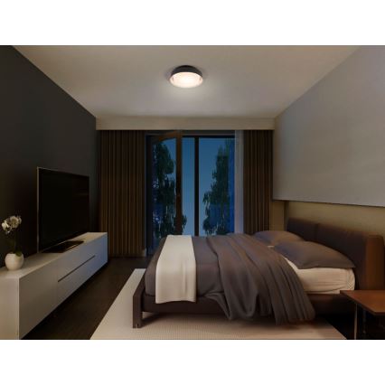 Osram - Stropné svietidlo ORBIS MADRID 2xE27/10W/230V, priemer 29 cm, čierna