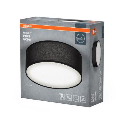 Osram - Stropné svietidlo ORBIS PARIS 1xE27/25W/230V priemer 30 cm čierne