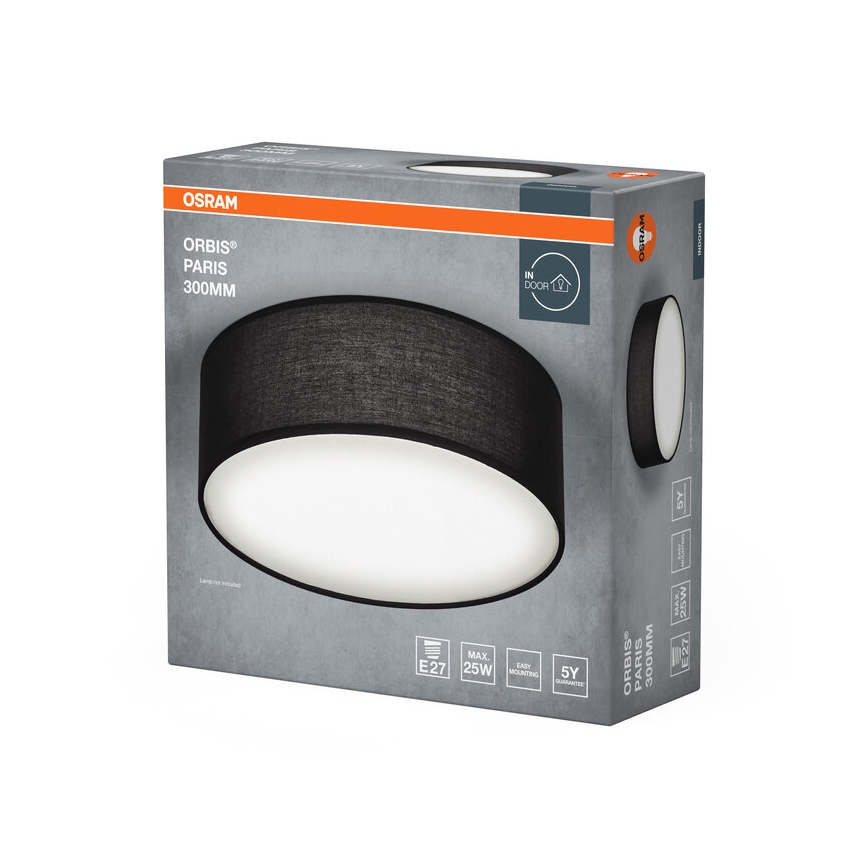 Osram - Stropné svietidlo ORBIS PARIS 1xE27/25W/230V priemer 30 cm čierne