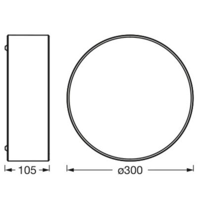 Osram - Stropné svietidlo ORBIS PARIS 1xE27/25W/230V priemer 30 cm čierne