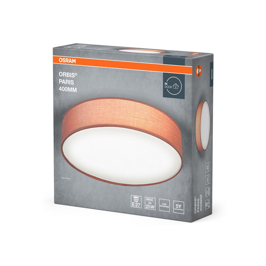 Osram - Stropné svietidlo ORBIS PARIS 2xE27/25W/230V pr. 40 cm hnedé