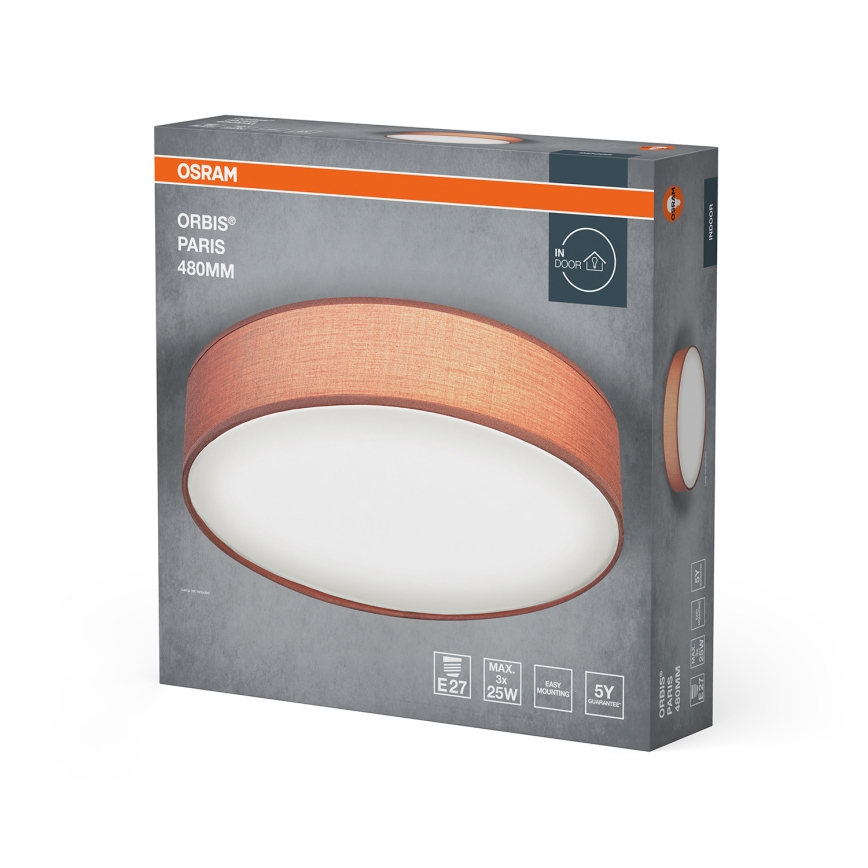 Osram - Stropné svietidlo ORBIS PARIS 3xE27/15W/230V pr. 48 cm hnedá