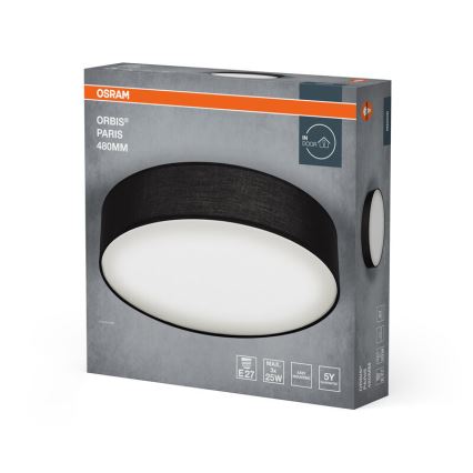 Osram - Stropné svietidlo ORBIS PARIS 3xE27/25W/230V priemer 48 cm čierne
