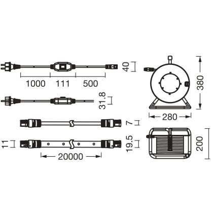 Osram - Vonkajší LED pás FLEX 20m LED/142W/230V IP65