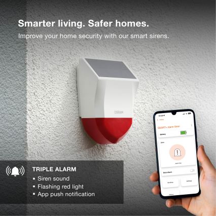 Osram - Vonkajší solárny alarm SMART+ 5V IP65 Wi-Fi