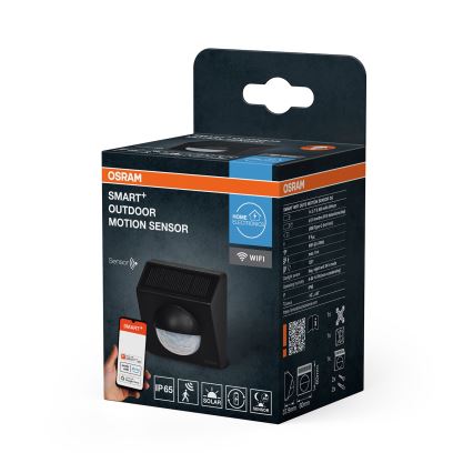 Osram - Vonkajší solárny pohybový senzor SMART+ 3,7 V antracit IP65 Wi-Fi 800 mAh