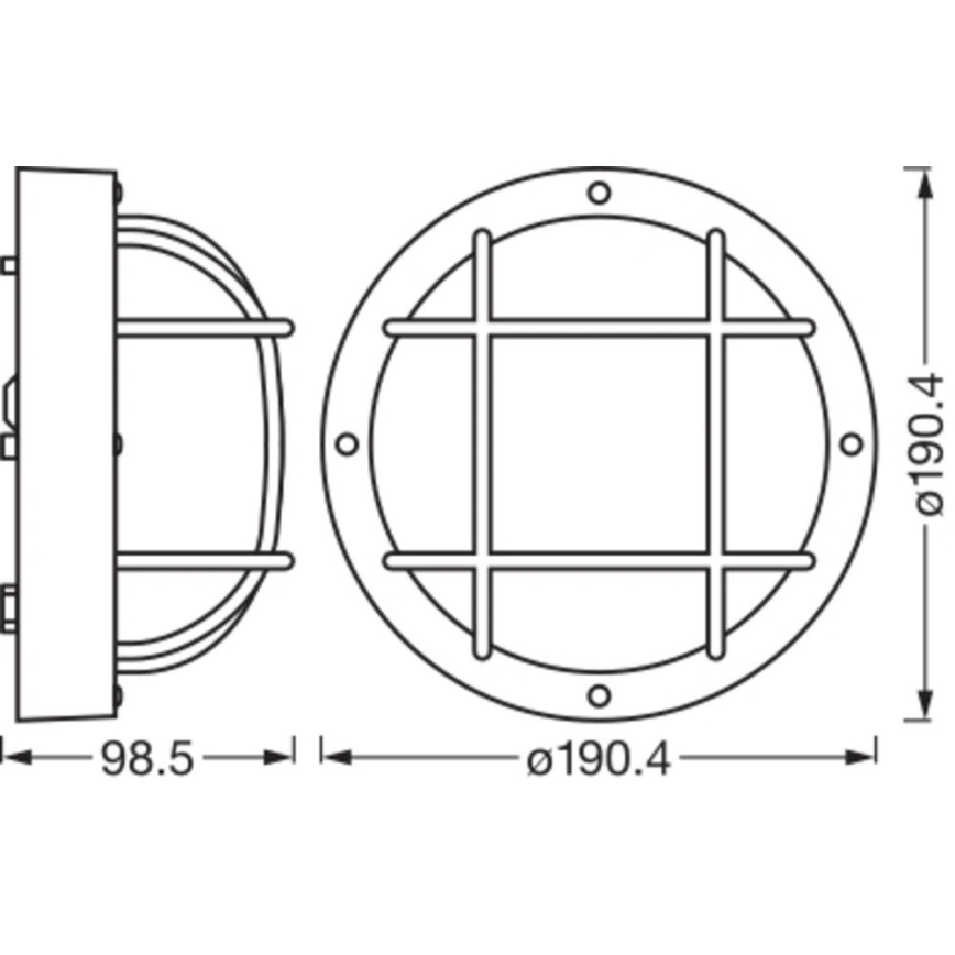 Osram - Vonkajšie nástenné svietidlo BULKHEAD 1xE27/10W/230V priemer 19 cm IP54 biela