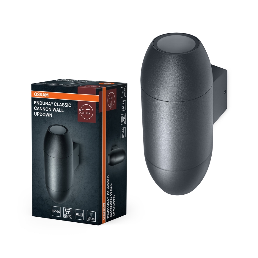Osram - Vonkajšie nástenné svietidlo CANNON 2xGU10/35W/230V IP44 antracit