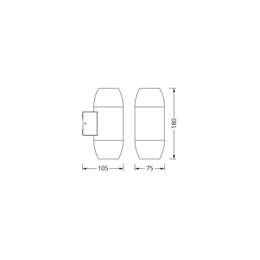 Osram - Vonkajšie nástenné svietidlo CANNON 2xGU10/35W/230V IP44 antracit
