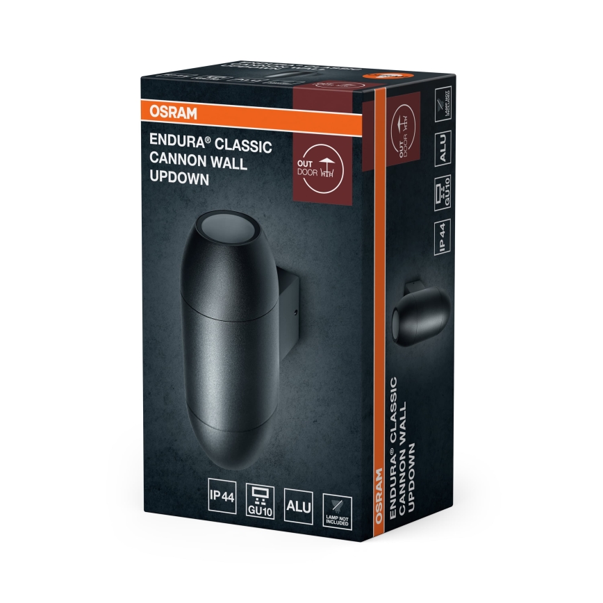Osram - Vonkajšie nástenné svietidlo CANNON 2xGU10/35W/230V IP44 antracit