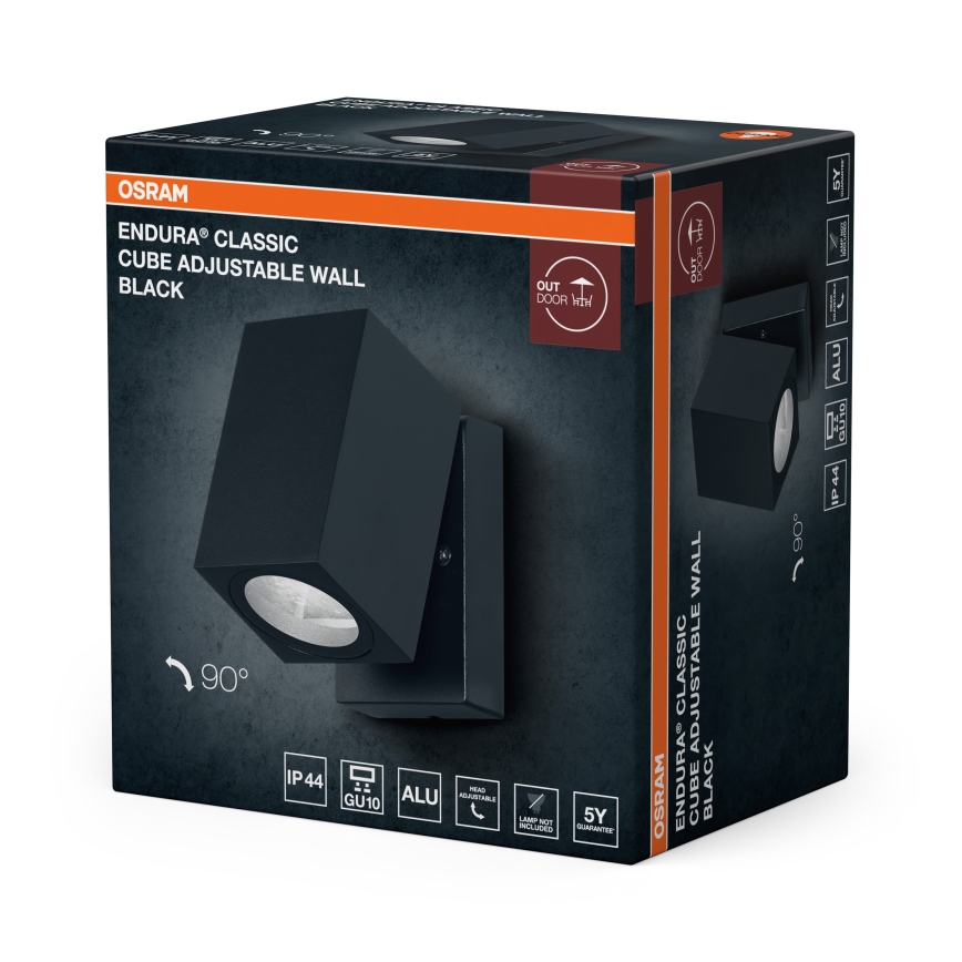 Osram - Vonkajšie nástenné svietidlo ENDURA CLASSIC 1xGU10/35W/230V IP44 čierna