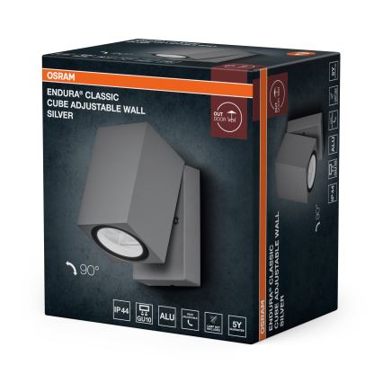 Osram - Vonkajšie nástenné svietidlo ENDURA CLASSIC 1xGU10/35W/230V IP44 sivé